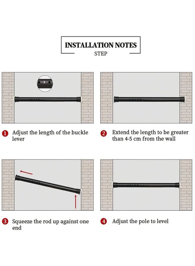 Adjustable Telescoping No Drill Shower Curtain Rod Black 82 67in To 102 36in - Image 4